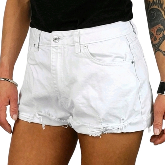 Forever 21 Denim Shorts Size 30 Mid Rise Cotton - Picture 4 of 5